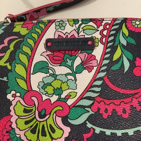 Vera Bradley Classic Wristlet in Retired Petal Paisley Pattern on Vinyl Exterior - Picture 2 of 6
